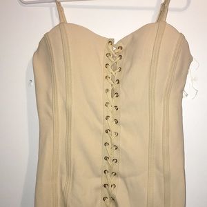 Nude cream lace adjustable dress.